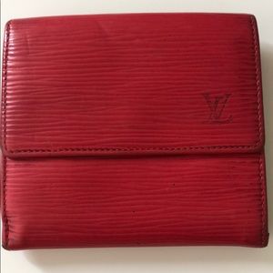 Used and authentic Louis Vuitton red wallet